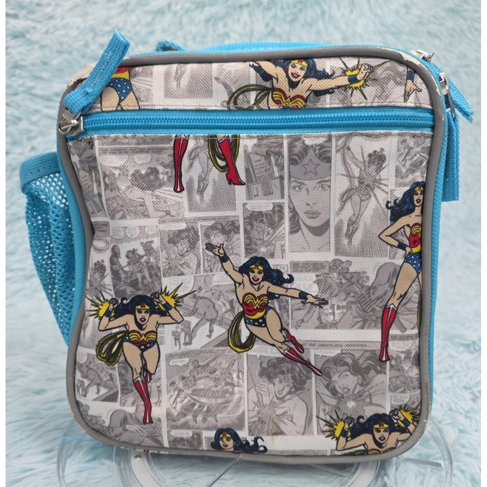 Pottery Barn Kids Wonder Woman Insulated Lunch Box DC Comics Gray Blue PBK